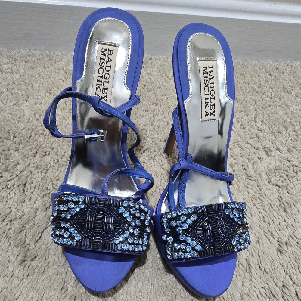 Badgley Mischka Purple Embellished Heels